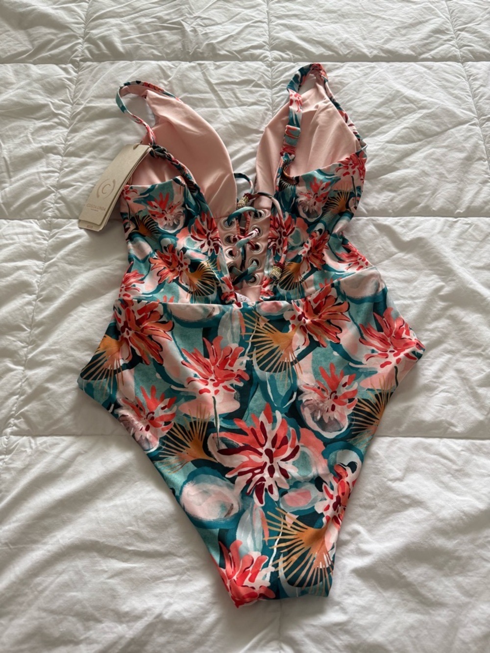 NWT Cosita Linda Embroidered and Beaded One Piece Size Small - Picture 8 of 9